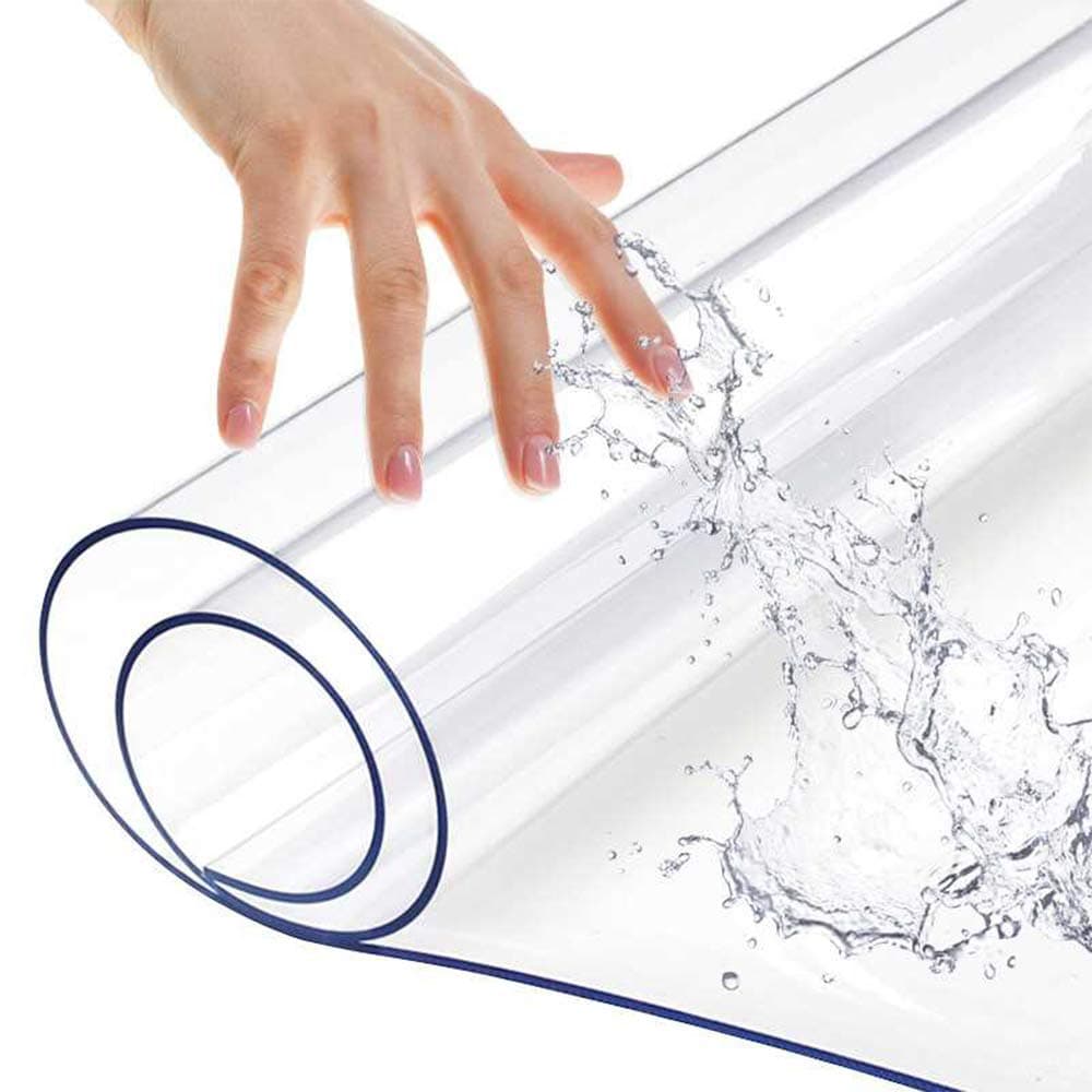 Clear Table Protector PVC Table Cloths Plastic Table Cover Mat Work Station Countertop Protection Coffee Dinner Table Protective Runner Pad Rectangular School Activity Kids Table Mat Non-Slip 24x48