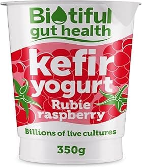 Biotiful Gut Health Kefir Rubie Raspberry Yoghurt Immunity Support Source of Calcium and Vitamin B12, 350g