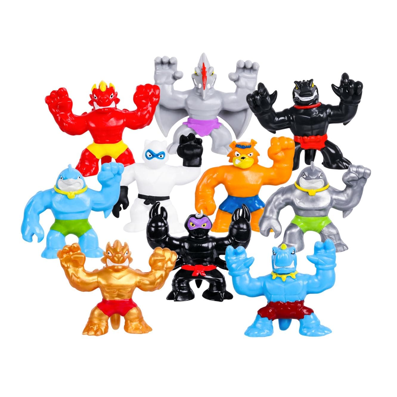 - Minis, Minis Mega 10 Pack. Stretch, Squish, Battle with 10 Mini in One Pack!