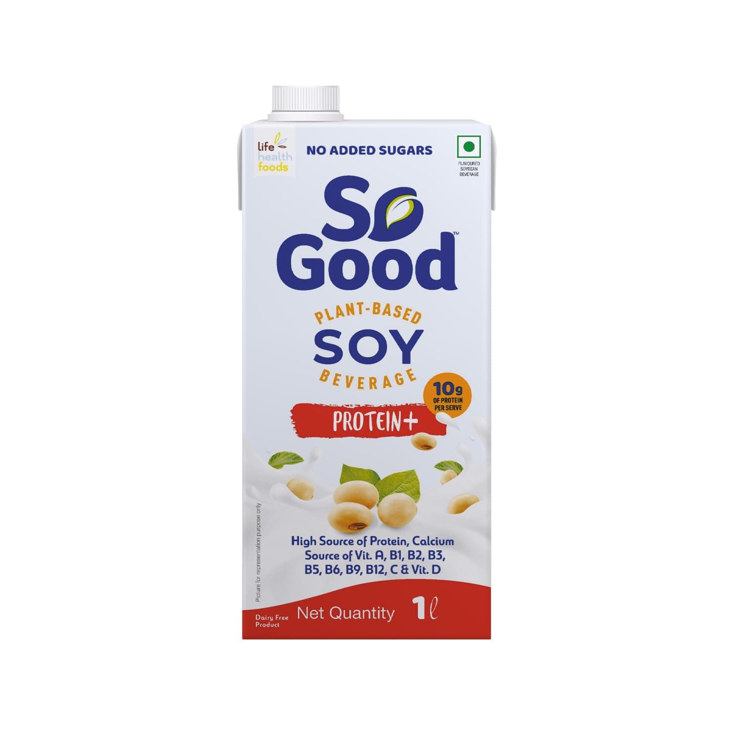 - So Good High Protein Soy Plant Based Beverage 1ltr Plant Protein | Lactose Free | Gluten Free | No Preservatives | Zero Cholesterol | Dairy Free |NON GMO Soybean | Source of Calcium & Vitamins