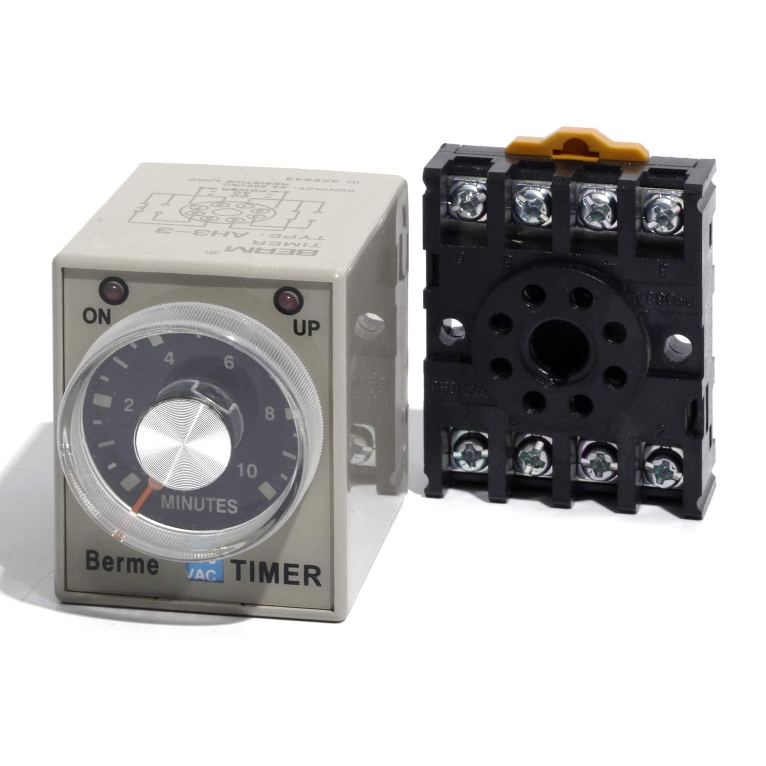 AH3-3 Time Switch Delay Relay with Base AC110V 10M Time Range