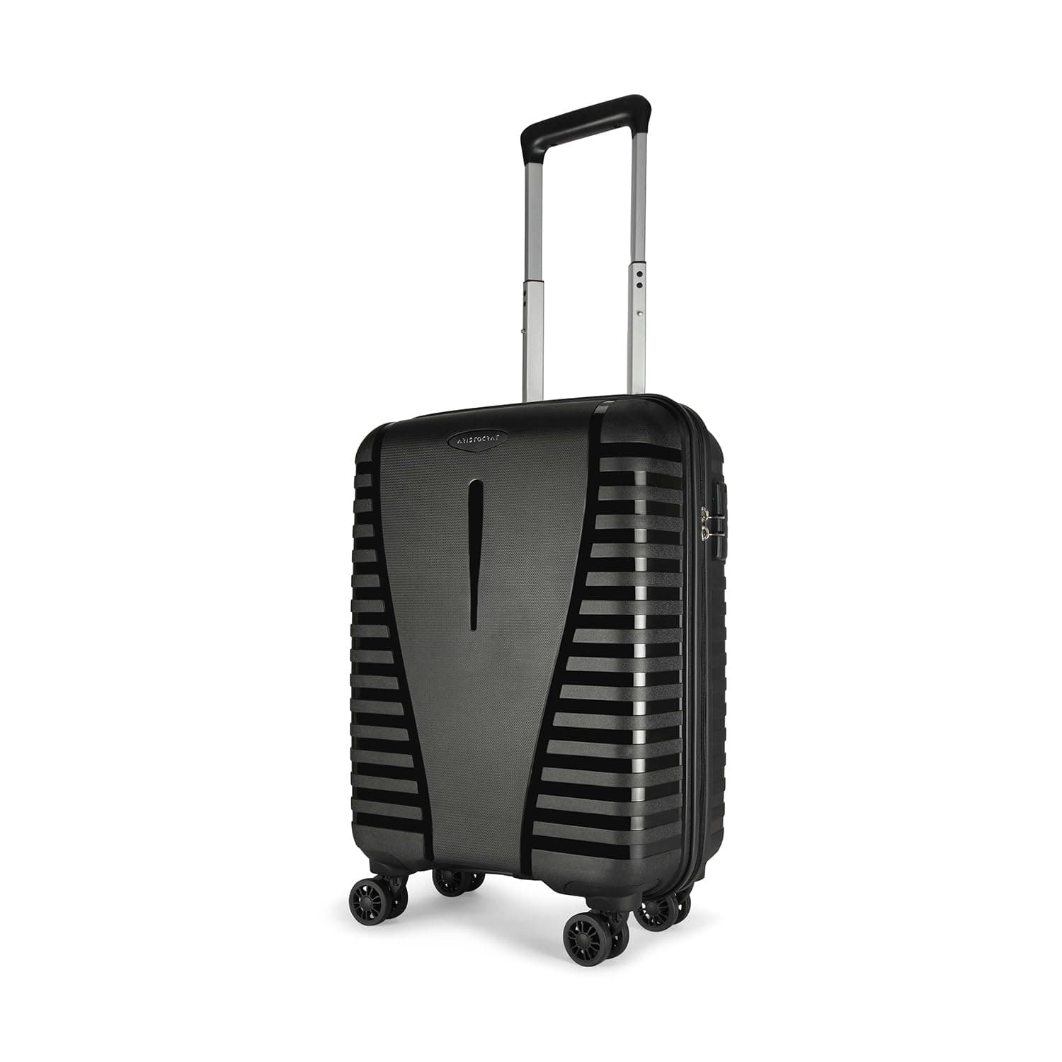 Cabin Airpro 55 Cm(Small) Polypropylene 360 Degree 8 Wheels Trolley Bag for Travel Hard Case Luggage, Lightweight with Combination Lock & Robust Trolley with 3 Years Warranty (Black)
