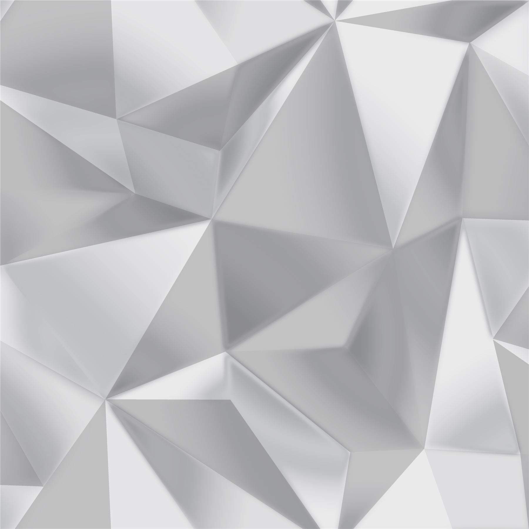 Spectrum Geometric Triangles Wallpaper Grey/Silver Debona 5020