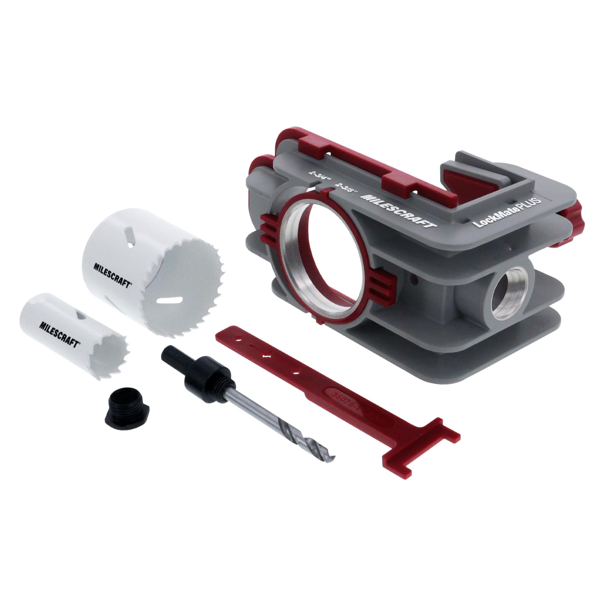 1338 Lock Mate PLUS – Self Clamping, Professional Door Lock Installation Kit, Door Lock Jig for Wood/Metal Doors with 1-3/8” and 1-3/4” Thickness. Bi-Metal Cobalt Hole Saws Included