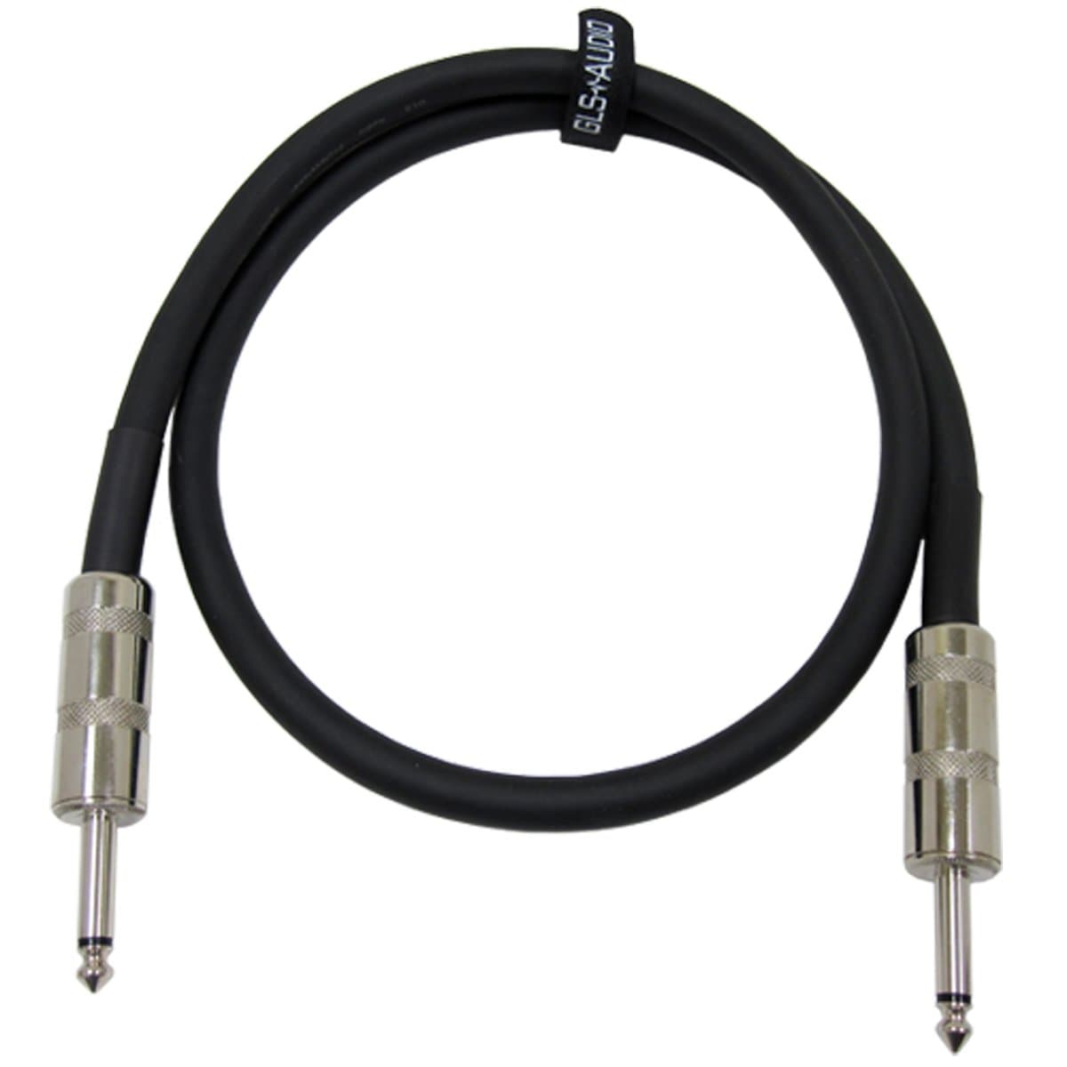GLS Audio Speaker Cable 1/4 inch to 1/4 inch - 12 AWG Professional Bass/Guitar Speaker Cable for Amp - Black, 3 Ft.