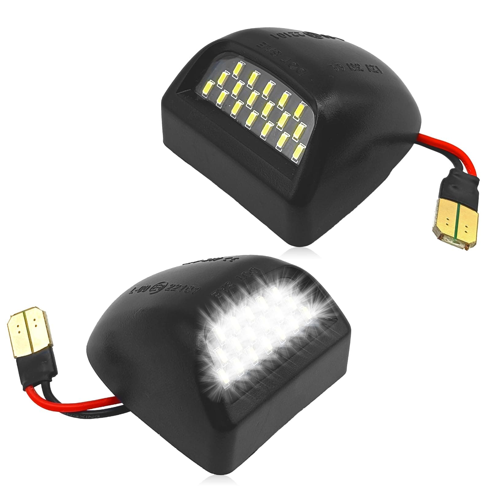 2PCS LED License Plate Light - Compatible with Chevy Silverado GMC Sierra 1500 2500 3500 Suburban Tahoe Yukon XL Cadillac Escalade EXT, Full LED License Plate Light Tag Lamp Assembly