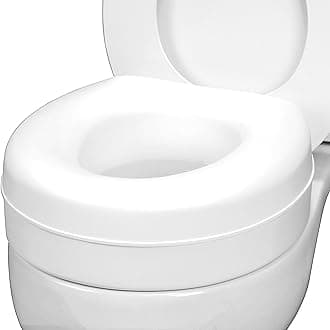 Enhanced Comfort 5" Raised (Round) Toilet Seat Risers for Seniors 5 Slip Resistant Pads FSA/HSA Eligible Padded Toilet Seat Elevation 15.7 x 15.2 x 6.1