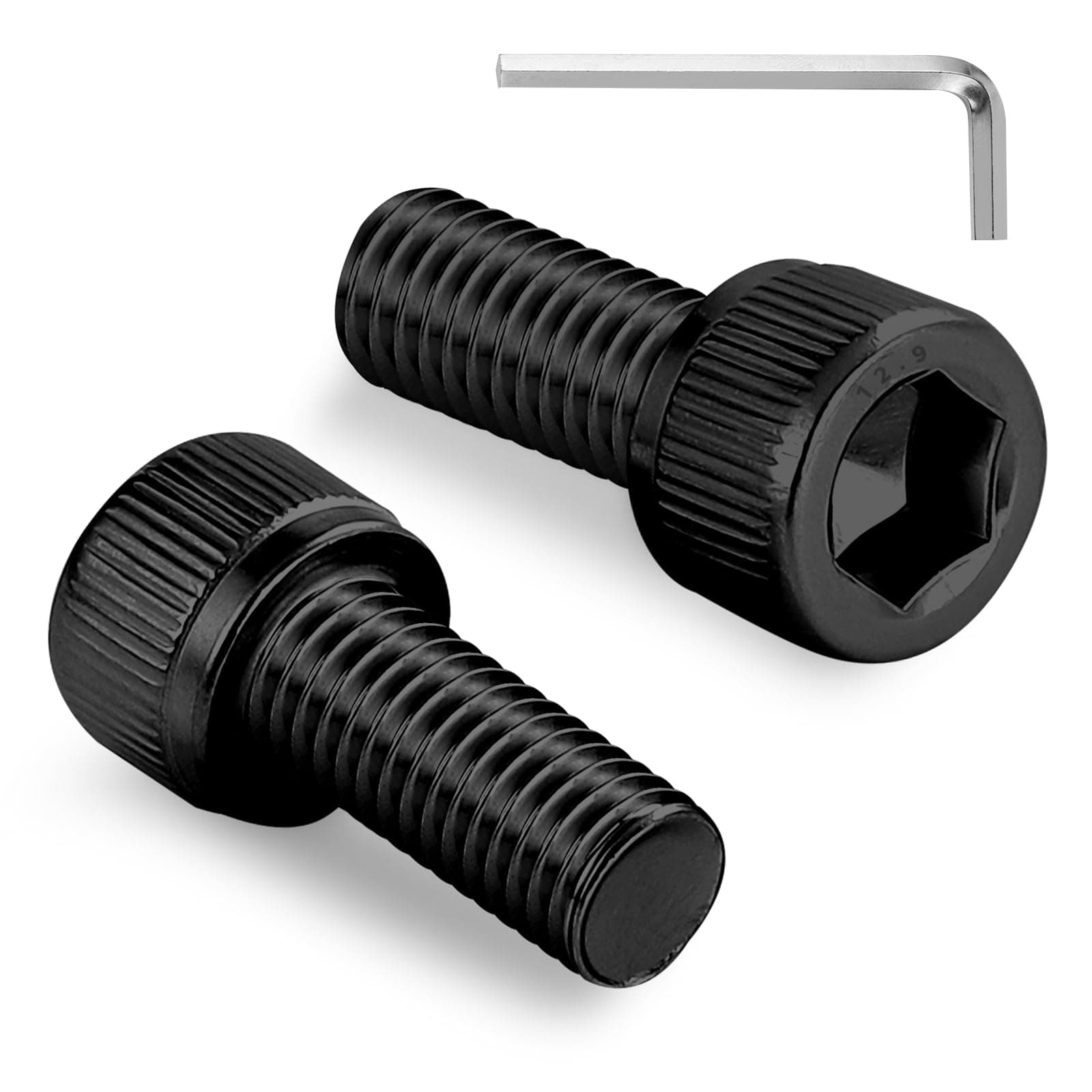 180pcs M3 x 10mm Hex Socket Head Cap Screws Bolts, 12.9 Grade Alloy Steel, Black Oxide Finish, Allen Socket Drive, Full Threads,with Hex Spanner