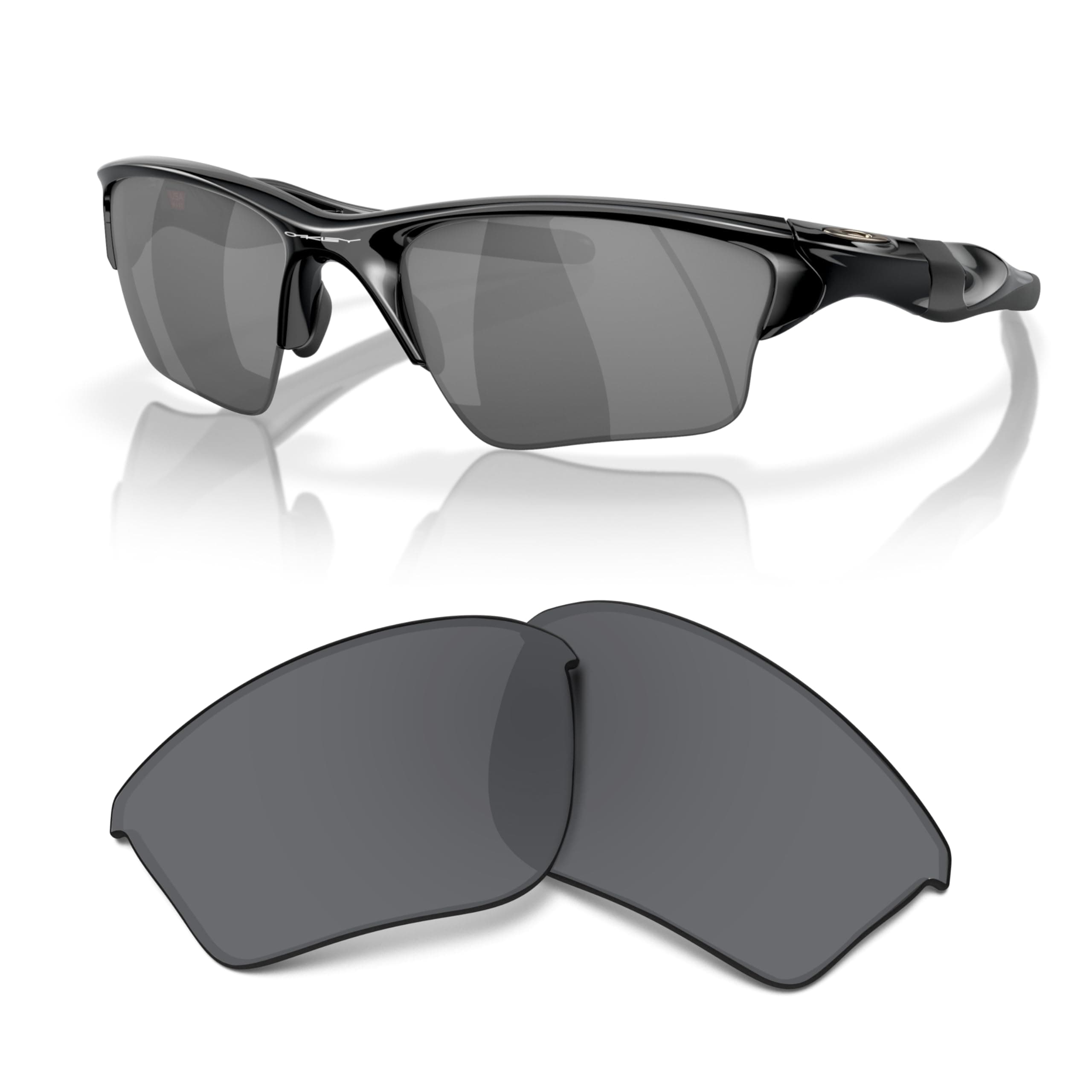 Original Half Jacket 2.0 XL OO9154 Replacement Lenses For Men For Women+ Bundle Microfiber Pouch -FRAMES NOT INCLUDED