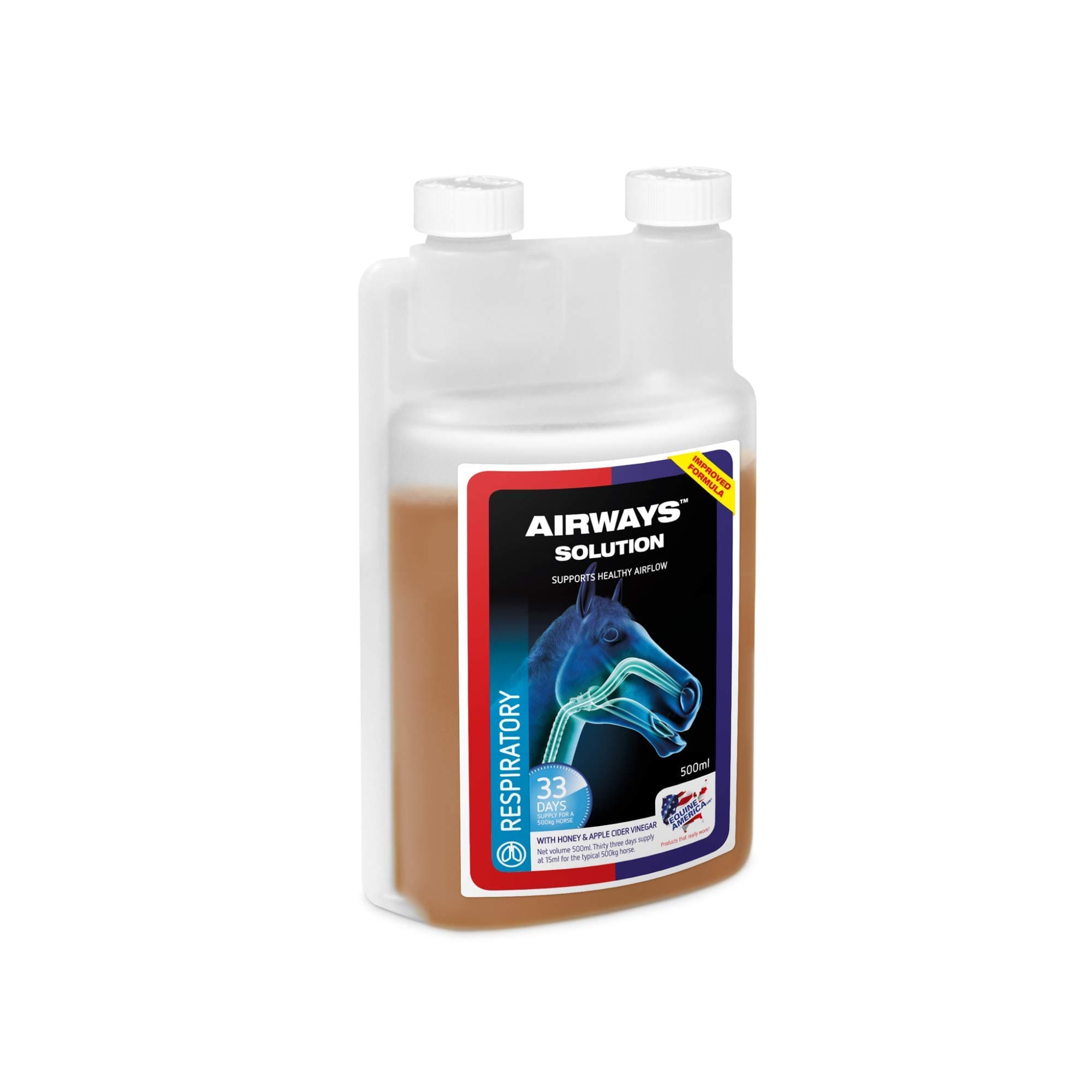 Feed supplement for horses solution Equine America Airways solution 500 ml