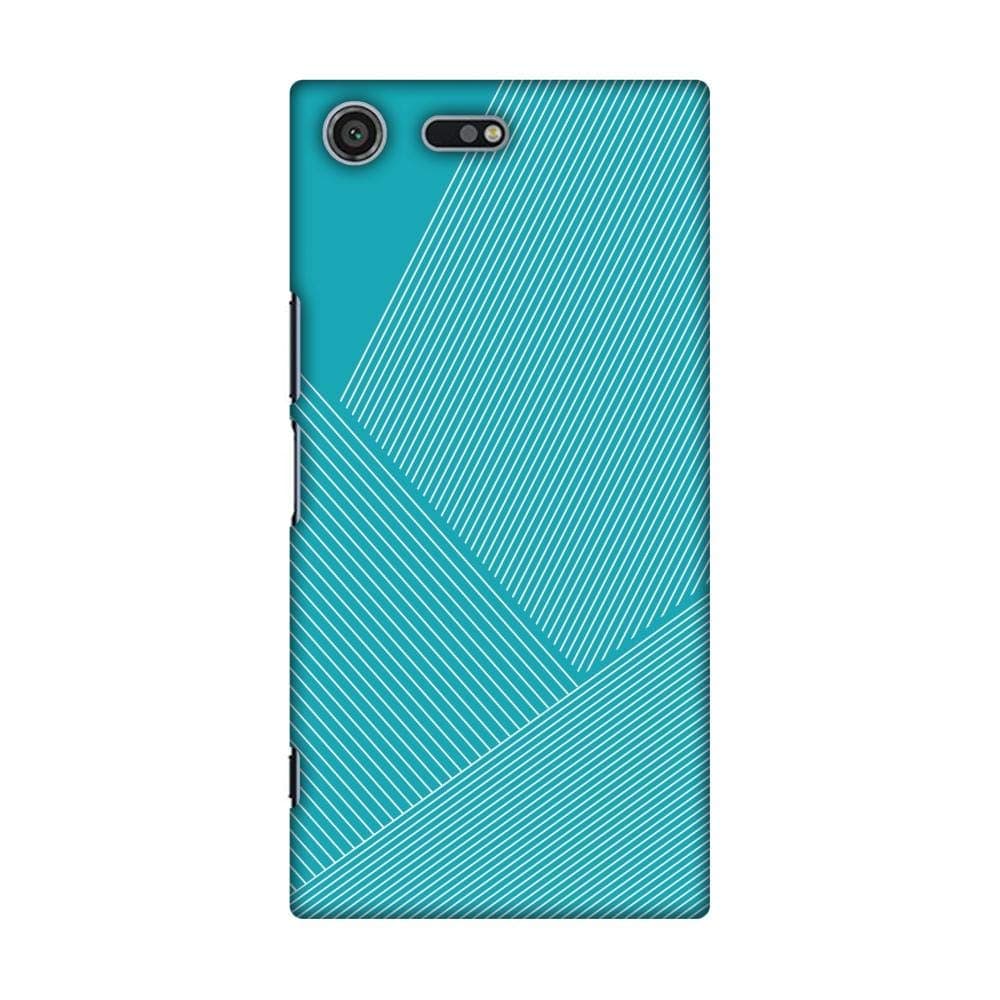 AMZER Slim Fit Handcrafted Designer Hard Shell Case Back Cover Skin for Sony Xperia XZ Premium - Carbon Fibre Redux Aqua Blue 1
