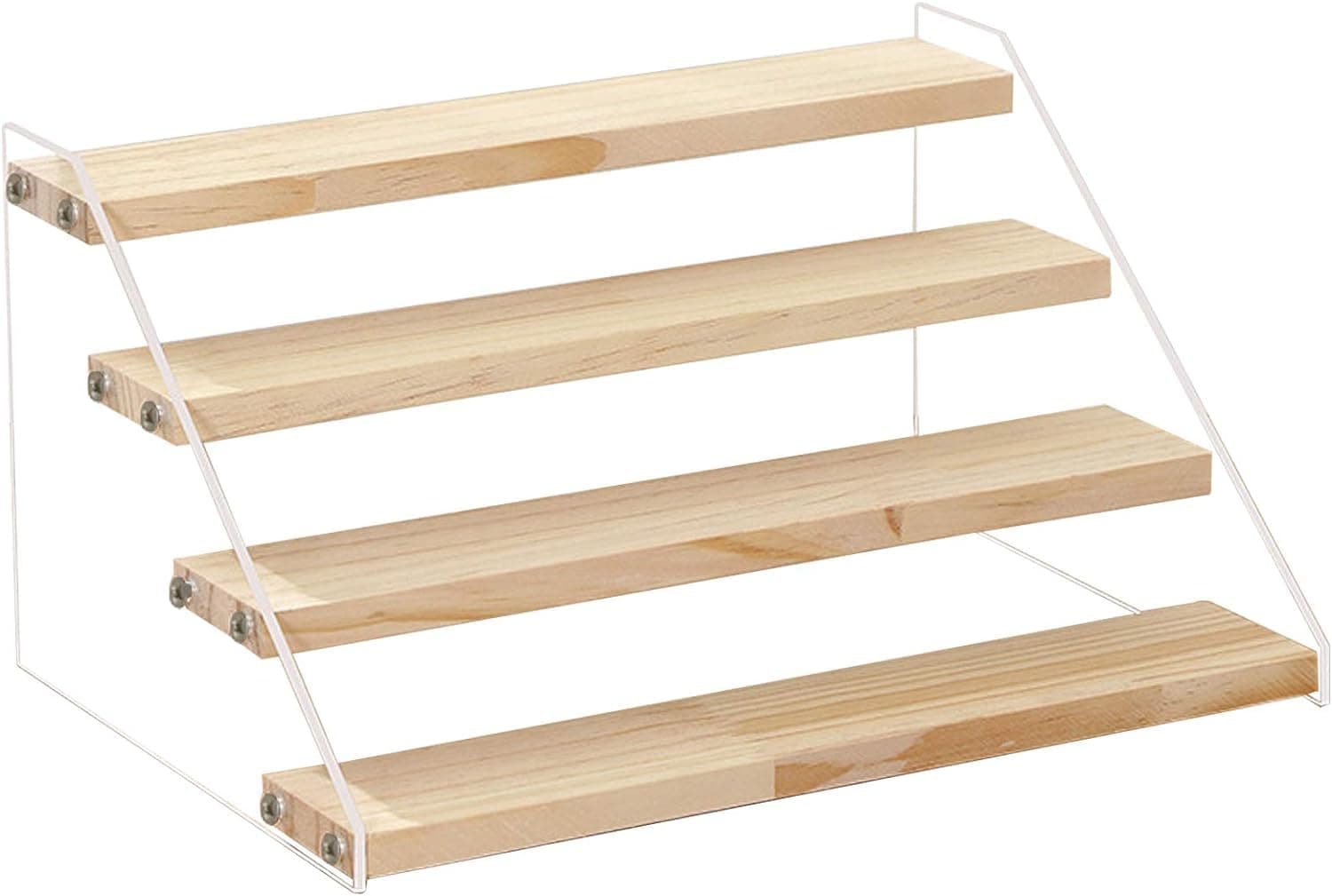 BPA® Wood Display Stand, 4-Step Display Riser Wood Shelf Display Shelves for vendors, Cupcakes, Perfume