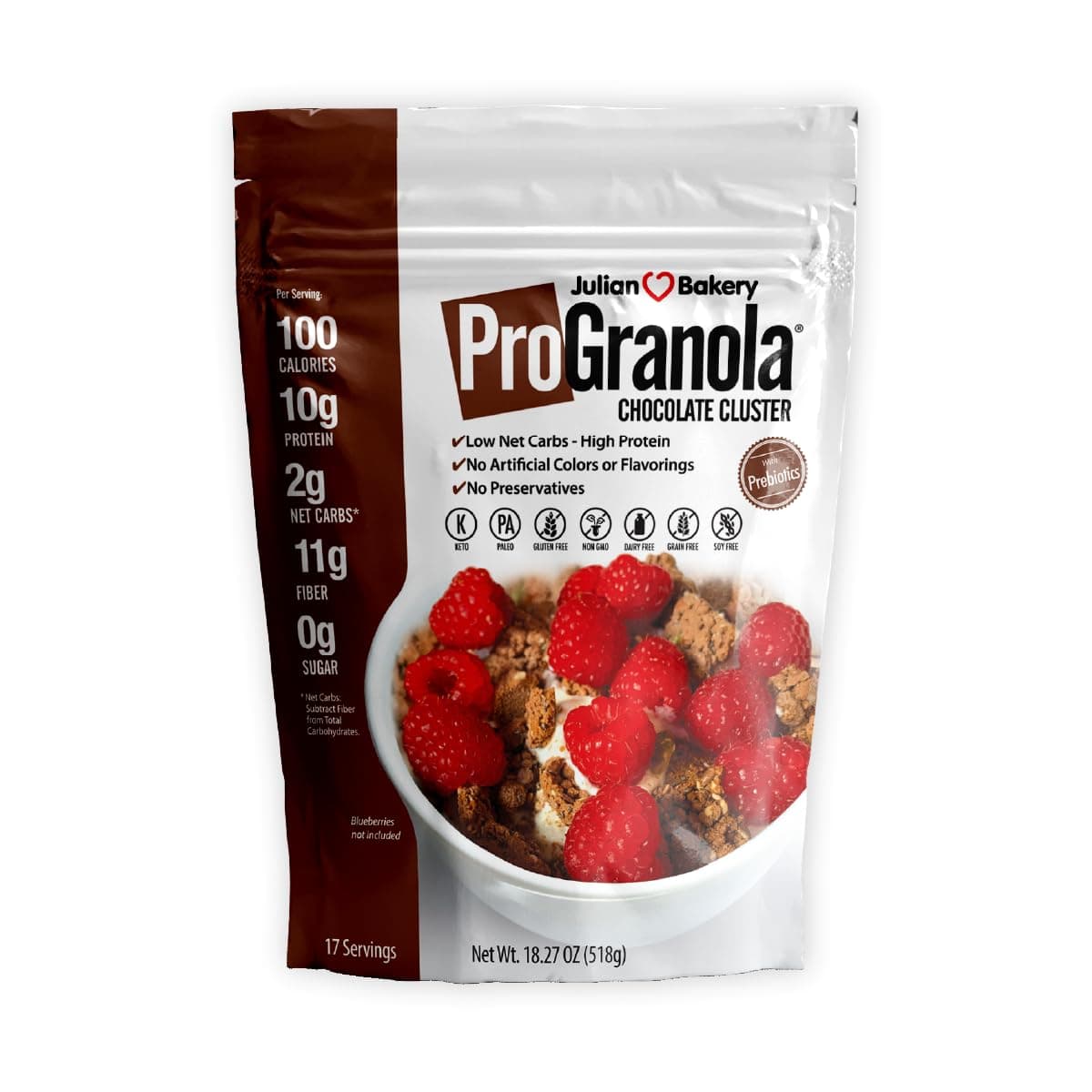 ProGranola® Cereal | Chocolate | 10g Protein | Paleo | 2 Net Carbs | Gluten-Free | Grain-Free | 17 Servings