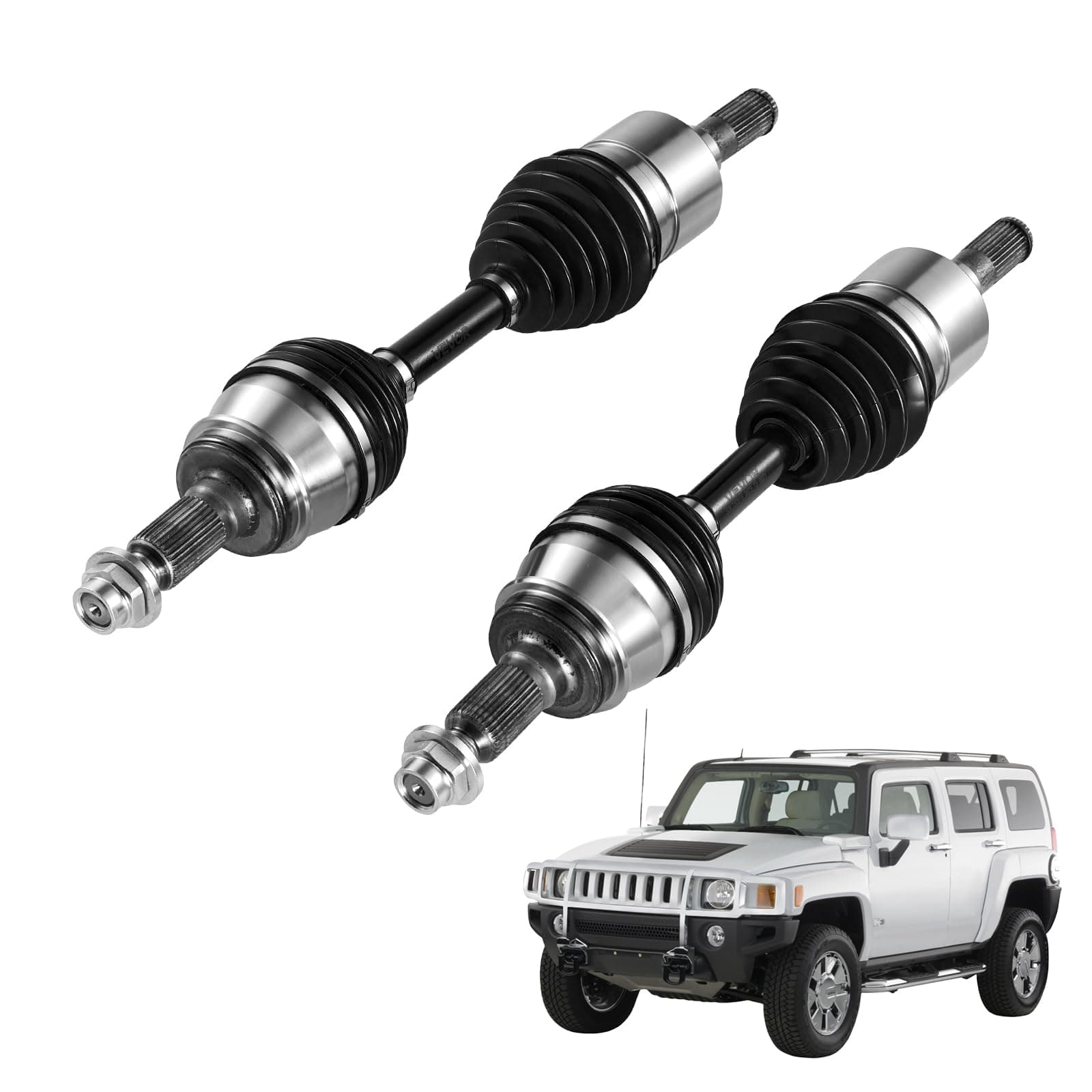 VEVOR CV Axle Shaft Assembly, 2 Pieces Front Left & Right Side (Driver and Passenger Side), Automotive Replacement CV Joint Axles Pair Compatible with 2006-2010 Hummer H3, Alloy Steel & Carbon Steel