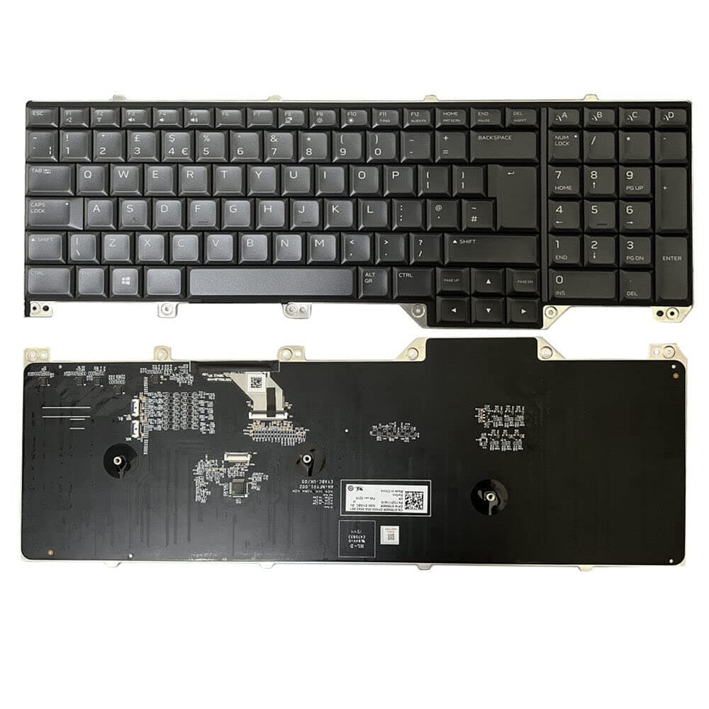 GINTAI UK Backlight Keyboard Replacement for Dell Alien-ware 17 R5 Area 51M 07MW0R 7MW0R RGB PK132F11A15 NSK-EYABC