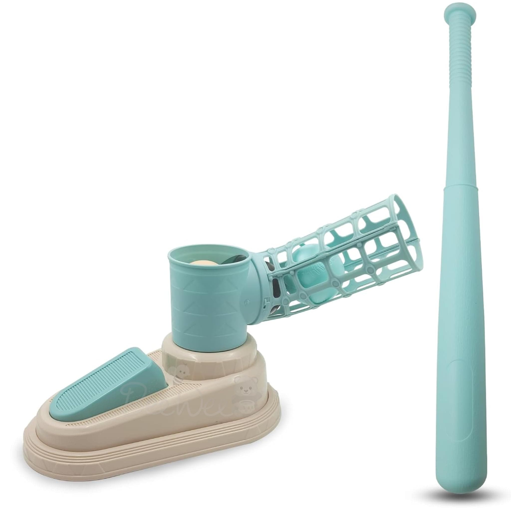 BeeWee Baseball Pitcher for Kids, Unbreakable Base Ball Game with 3 Balls, Retractable Bat for Outdoor Batting Practice Set