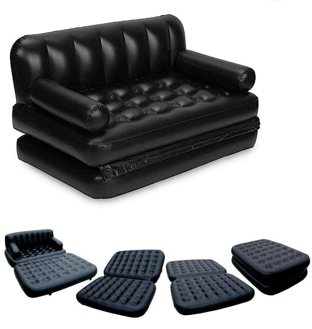 That 5 in 1 Inflatable Sofa Air Bed Couch with Electric Pump (Black)