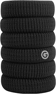 GIMME Bands Thick Fit Hair Ties | No Break Microfiber Thick Hair Elastics | Firm Yet Gentle Hold with No Snagging, Dents, or Breakage | Black Onyx