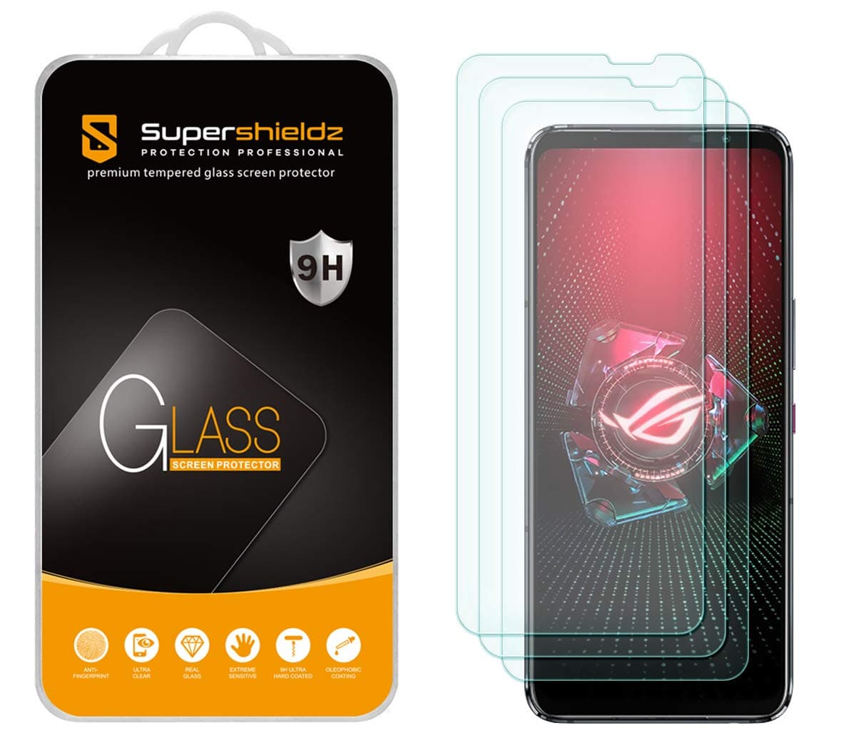 (3 Pack) Designed for Asus Rog Phone 6/6 Pro / 5 / 5s / 5 Pro / 5s Pro / 5 Ultimate Tempered GlassmScreen Protector, Anti Scratch, Bubble Free