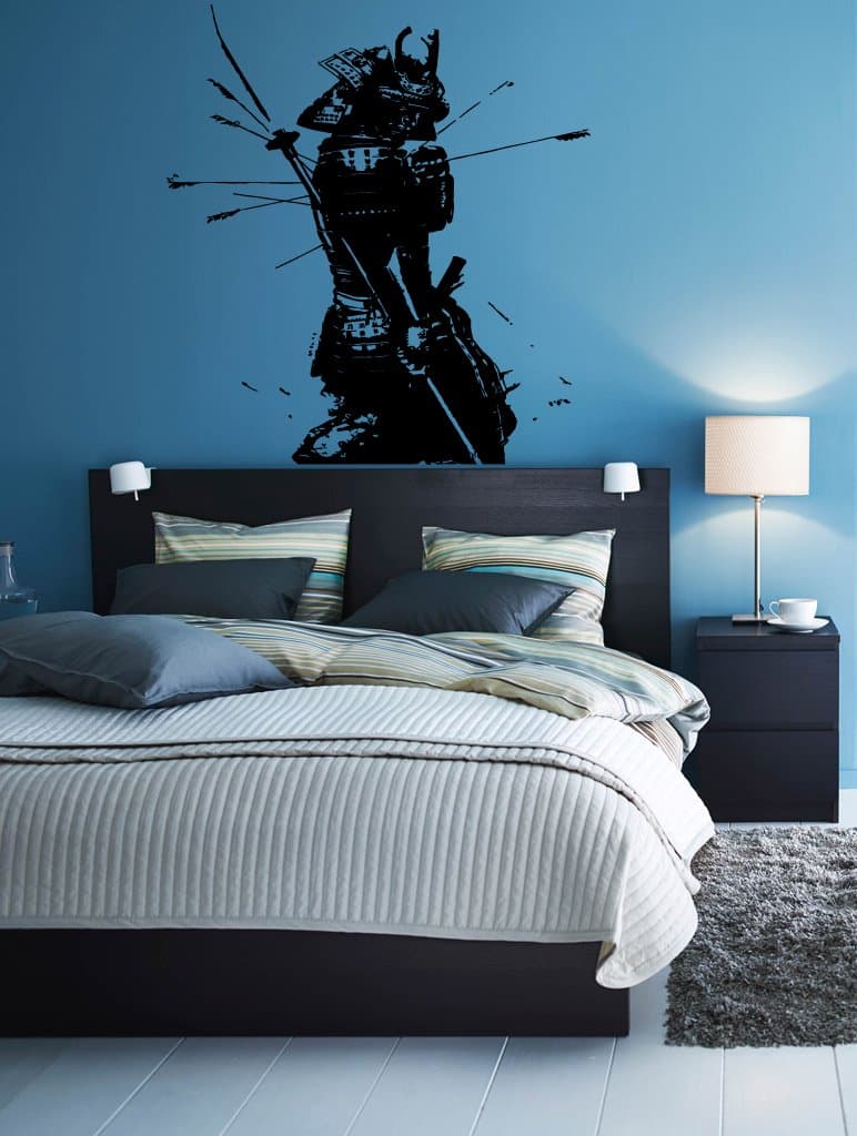 Wall Sticker Decals Samurai Warrior Ninja Fighter Sword Knight Boys Nursery Guys Bedroom 1409b