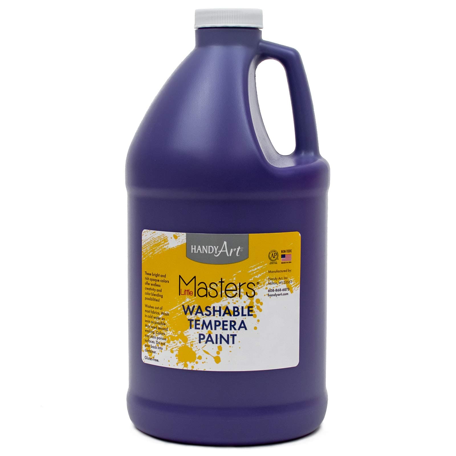 Little Masters Washable Tempera Paint, Violet, Half Gallon 64 oz Bottle, Bright & Mixable, High Opacity, Washable Colors for Classroom, Students, Kids, Safe & Non-Toxic, Made in USA