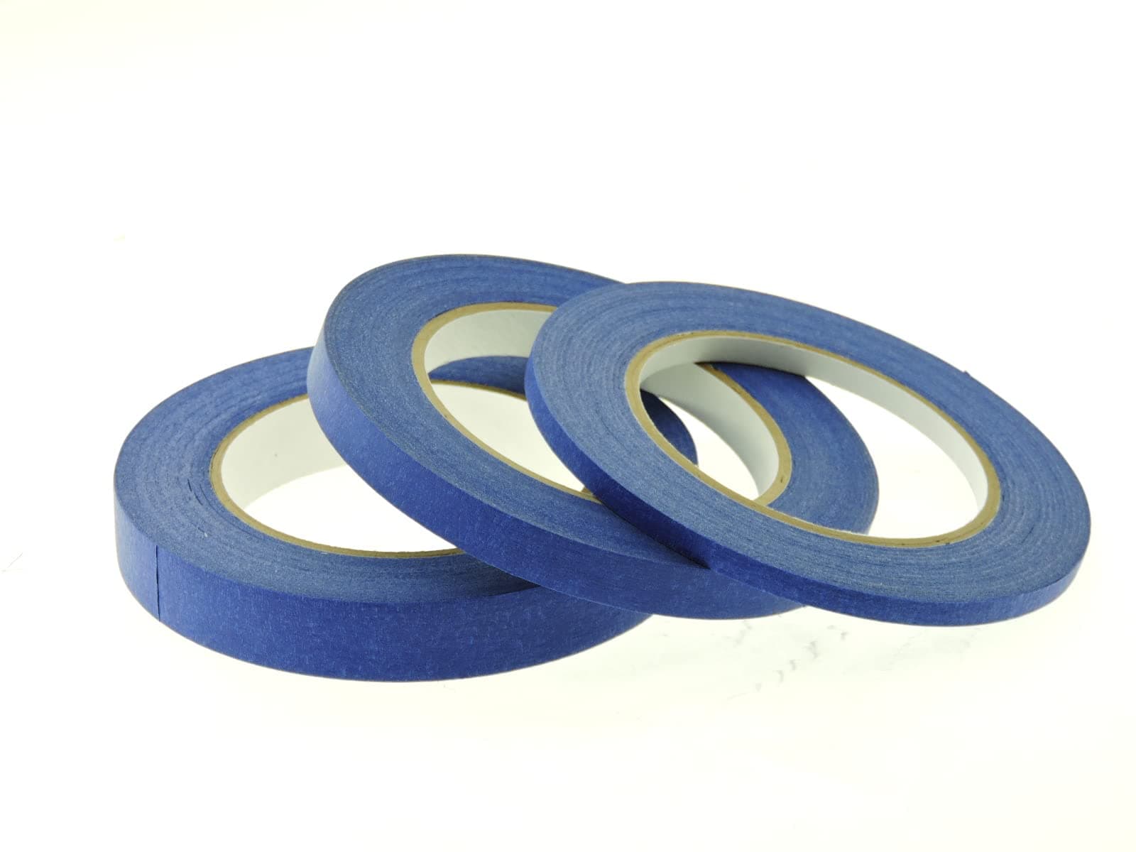 3pk 1/4 1/2 3/4" in x 60 yd Blue Painters Tape Medium High Tack Sticky Paper Masking Tape Edging Small Projects Fine Trim Detailing Multi Surface Clean Release 21 Day Easy Removal No Residue 6MM-18MM