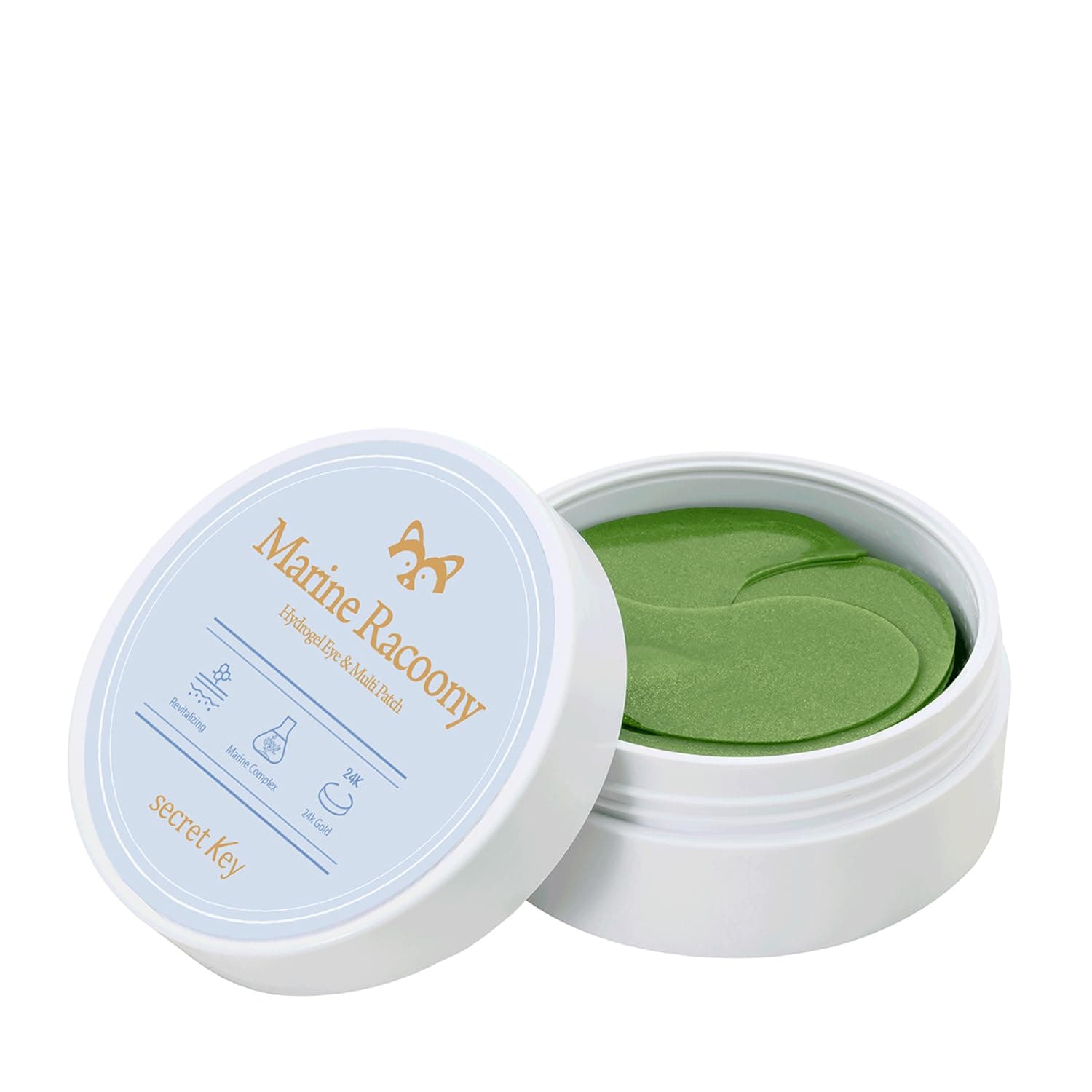 [SECRET KEY] Marine Racoony Hydro Gel Eye & Multi Patch 60 Sheet - Depuffing Eyes & Dark Circles Removing, Natural Hydrating and Anti Wrinkles Eye Patches