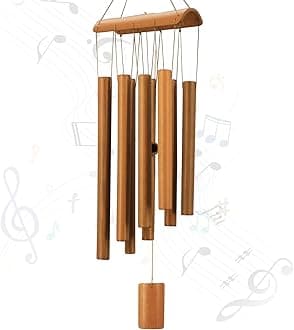 VIREKM Wind Chimes for Outside, Sympathy Wind Chimes Bamboo Windchimes Outdoors with Natural Sounds, Gifts for Mom, Indoor Outdoor Decorations for Patio Porch Garden and Backyard
