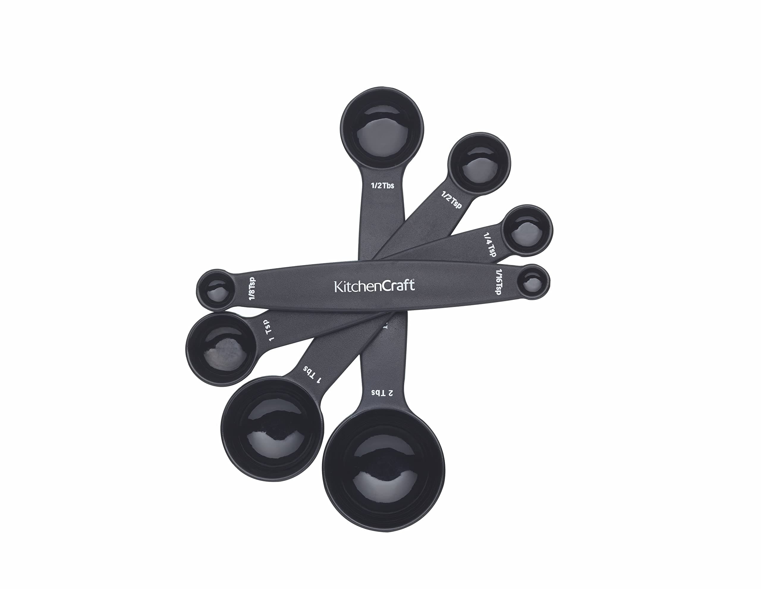 Magnetic Measuring Spoons Set Stainless Steel Stackable Dual Sided Teaspoons and Tablespoons for Measuring Dry and Liquid Ingredients, Set of 4, Black