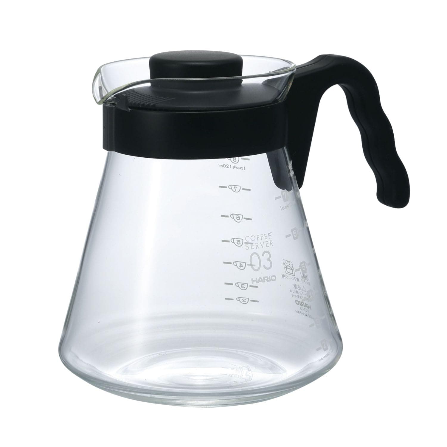 HARIO (ハリオ) V60 Coffee Server, Practical Capacity 1000ml, Black, Made in Japan, VCS-03B