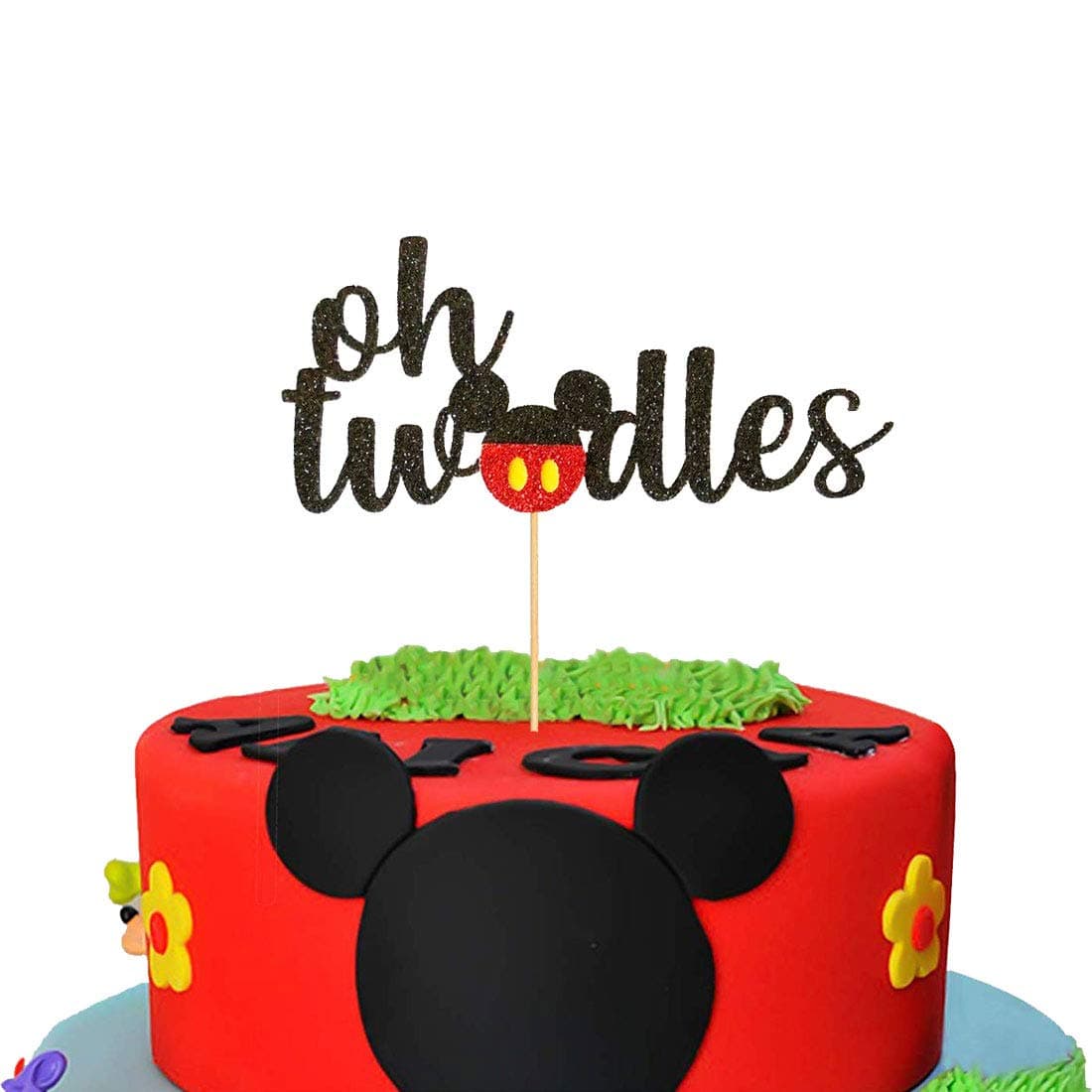 Mickey Mouse Second Birthday Cake Topper,Oh Two Dles Birthday Party Supplies Decorations For Boy