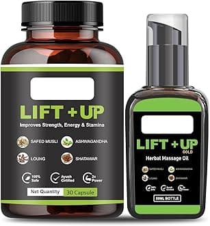 Lift up massage oil 100% Pure & Natural Carrier Oil 50ml And 30 Capsule For Body, Massage Oil & Body Oil For Sooting Massagers
