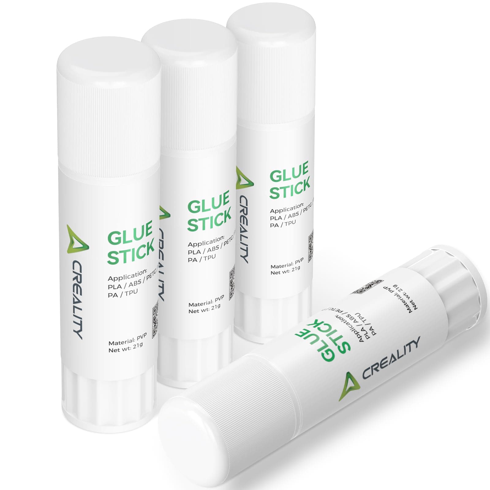 3D Printer Glue Sticks for Hot Bed Warping Reducing 3D Printer Bed Adhesive PVP Solid 3D Print Glue Stick 3D Gloop for PLA/ABS/PETG/PC/PA/TPU(Pack of 4)