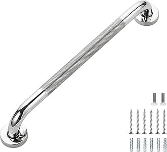 Grab Bars for Shower, 1 Pack 18-Inch Anti Slip Shower Handles for Elderly, Safety Shower Grab Bar, Stainless Steel Handicap Grab Bars for Bathroom (Polished Nickel 1" Diameter)