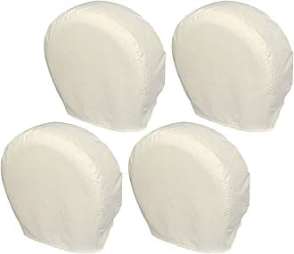 Explore Land Tire Covers 4 Pack - Tough Wheel Protector for Truck, SUV, Trailer, Camper, RV Universal Fits Tire Diameters 23-25.75 inches, White