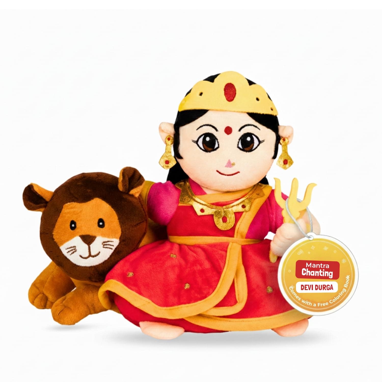 - Mantra Chanting Devi Durga |As Seen on Shark Tank | Musical Soft Stuffed Plush Toy | Non-Toxic, Safe | Best Birthday Gift for Newborn Kids | Free Colouring Book | Medium 26 CM