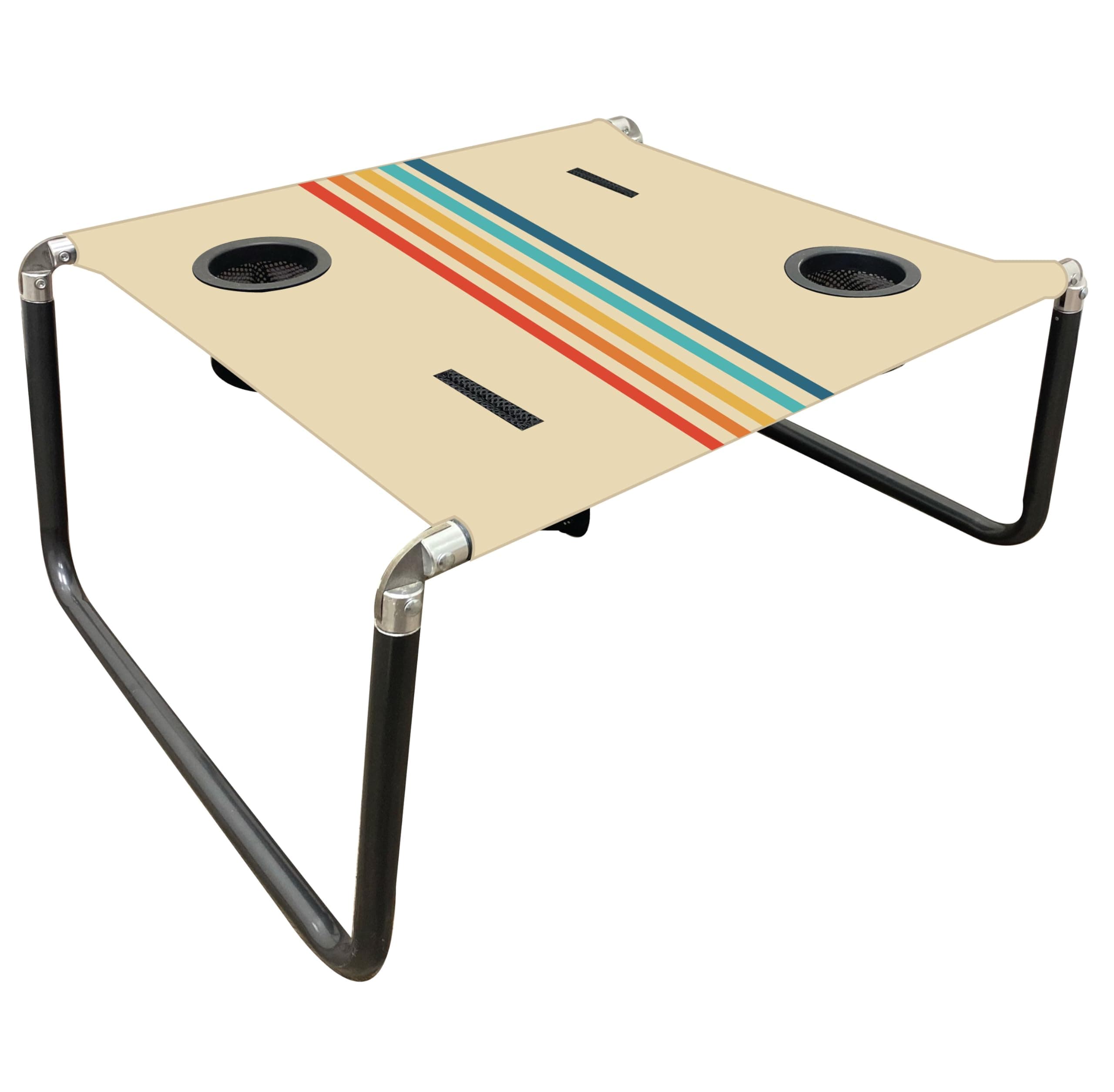 NesoPortable Beach Table with Cup Holders, Cell Phone Pockets, Lightweight for Picnics and Parks (Flamingos)