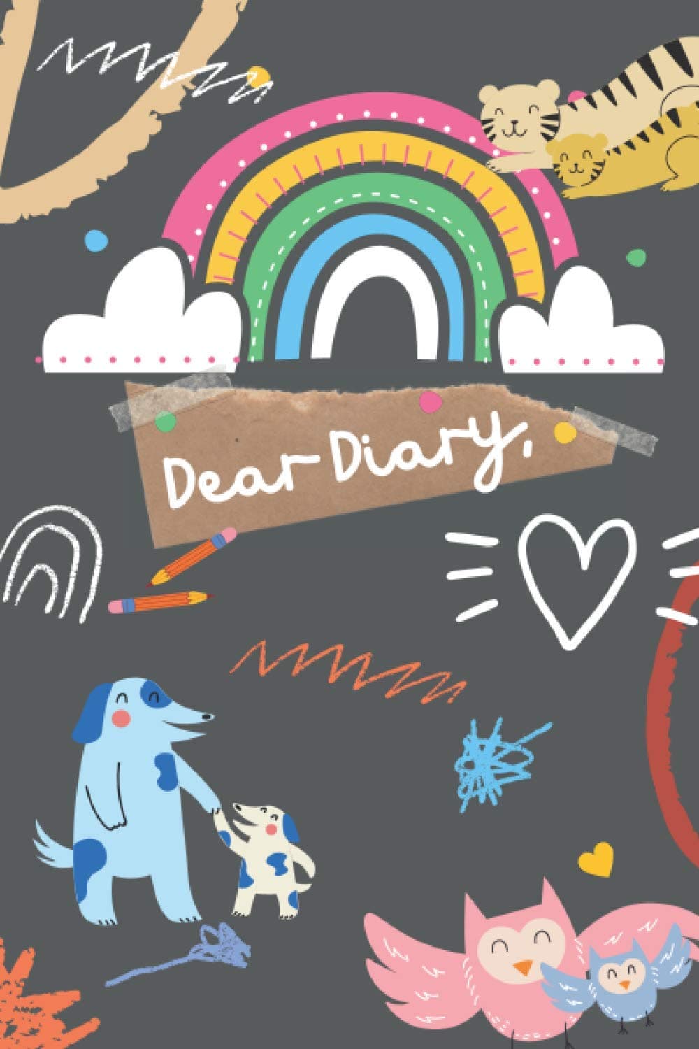 DEAR DIARY: Cool Diary For Kids: In this notebook, kids can write and draw their thoughts, ideas, stories, feelings, or basically anything, 6x9,100 lined pages