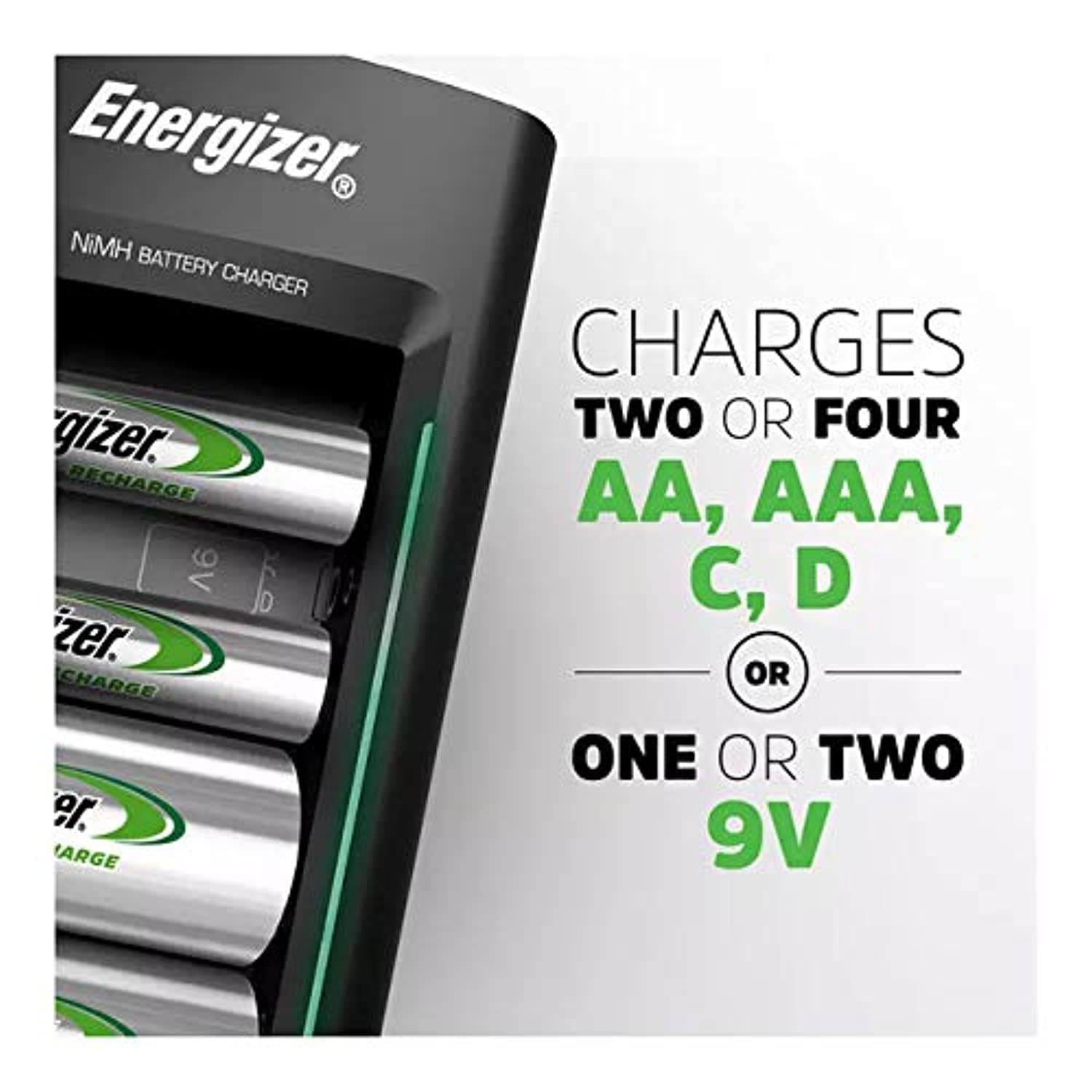 Energizer Charger Universal for AA/AAA/C/D/9V Rechargeable Batteries