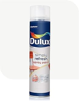 Dulux Simply Refresh Spray Paint | DIY, Quick Drying with Gloss finish for Metal, Wood, and Walls - 400ML (White)