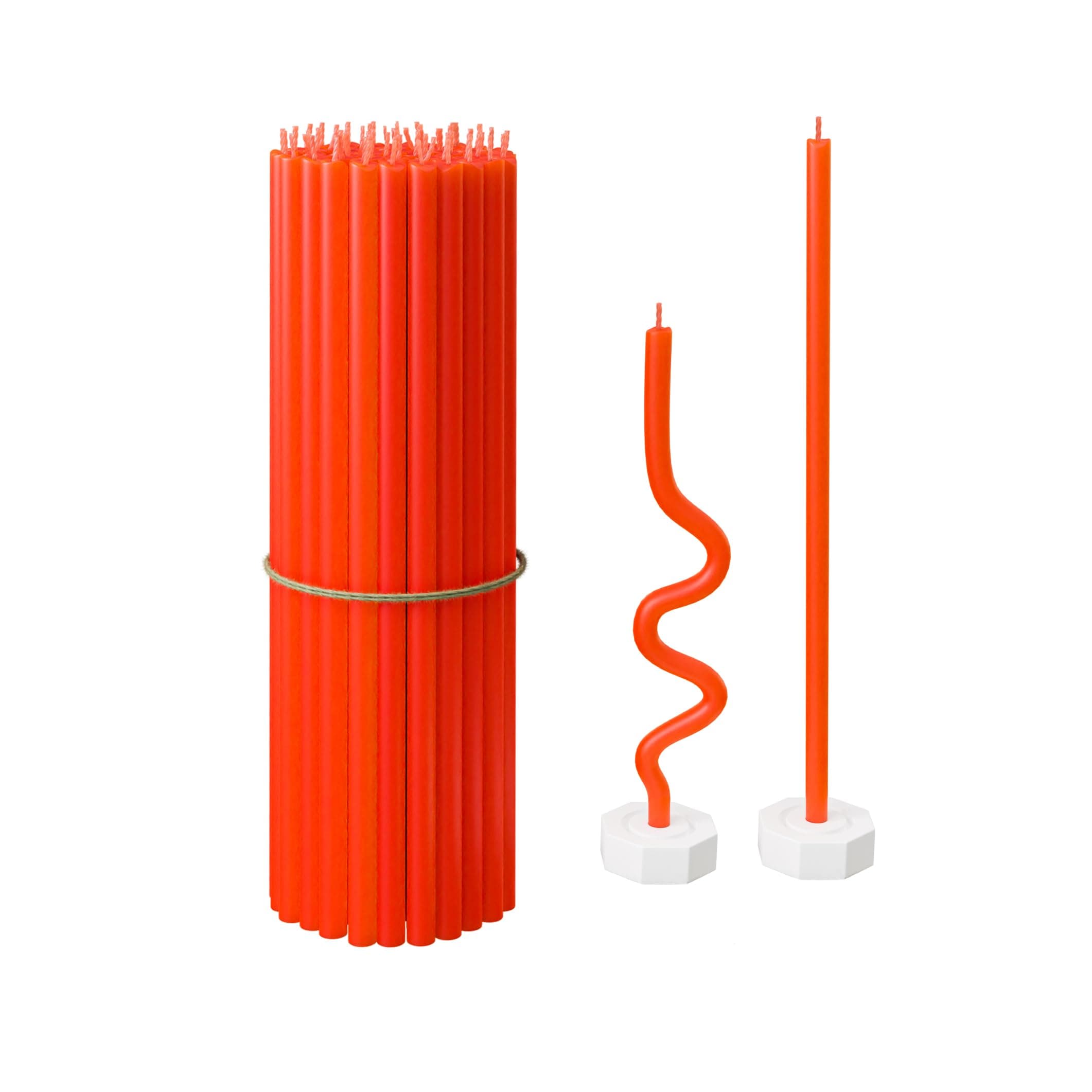 Pure Beeswax Bulk for Home - 40pcs Tall Thin Taper + 2 Holders, Honey Scent, Smokeless, Long-Burn, All Natural for Church Prayer, Hanukkah, Birthday Cake, Christmas Advent