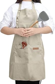 Kitchen Cooking Aprons for Women Men with Pockets Canvas Server Apron