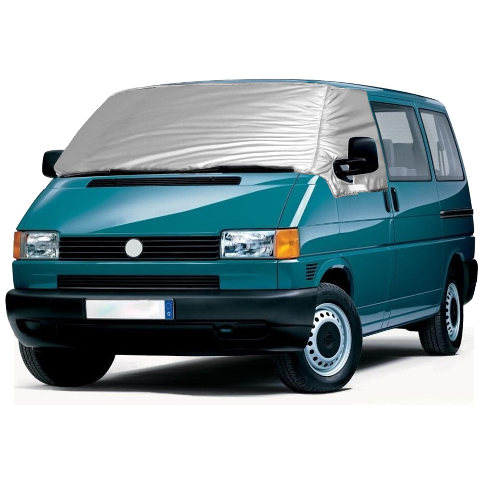 Opaltool External Thermal Windscreen Cover for VW T4, Luxury Front Windscreen Wrap Cover, Foldable Thermal Windscreen Cover Silver Wrap Black Out Screen Campervan