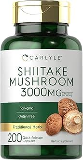Carlyle Shiitake Mushroom Extract | 200 Capsules | Non-GMO, Gluten Free