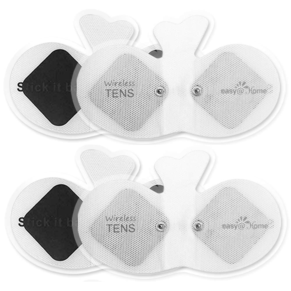 Easy@Home Wireless Tens Unit Self Stick Carbon Electrode Pads, 4 Pack 6.5 x 3 Reusable Pads - Non Irritating Design