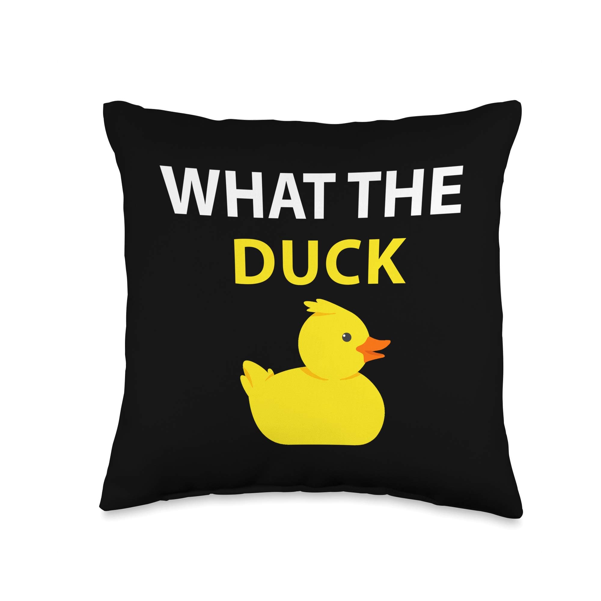 What The Duck Rubber Duck Throw Pillow