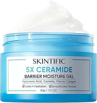 Face Moisturizer with 5X Ceramides, Hydrating Moisture Barrier Repair Cream for Sensitive/Oil Skin Types, Hyaluronic Acid & Centella, Daily Facial Moisturizer, Non-Comedogenic 30g/1 fl.oz