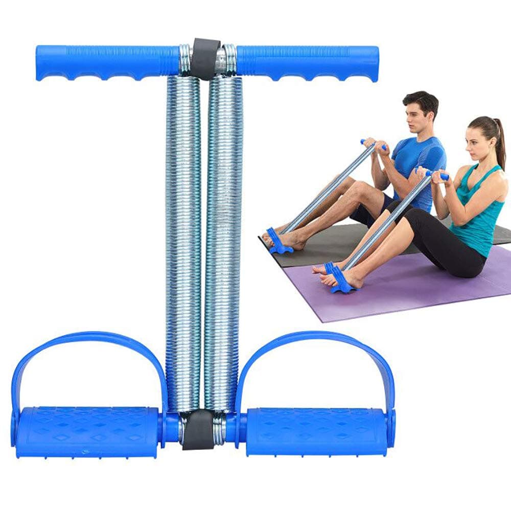Elastic Sit Up Equipment, Pull Rope Dual Spring Tension Foot Pedal Sit Up Equipment for Abdominal, Leg Exerciser Tummy Trimmer Sport Fitness Slimming Training Bodybuilding at Home Gym