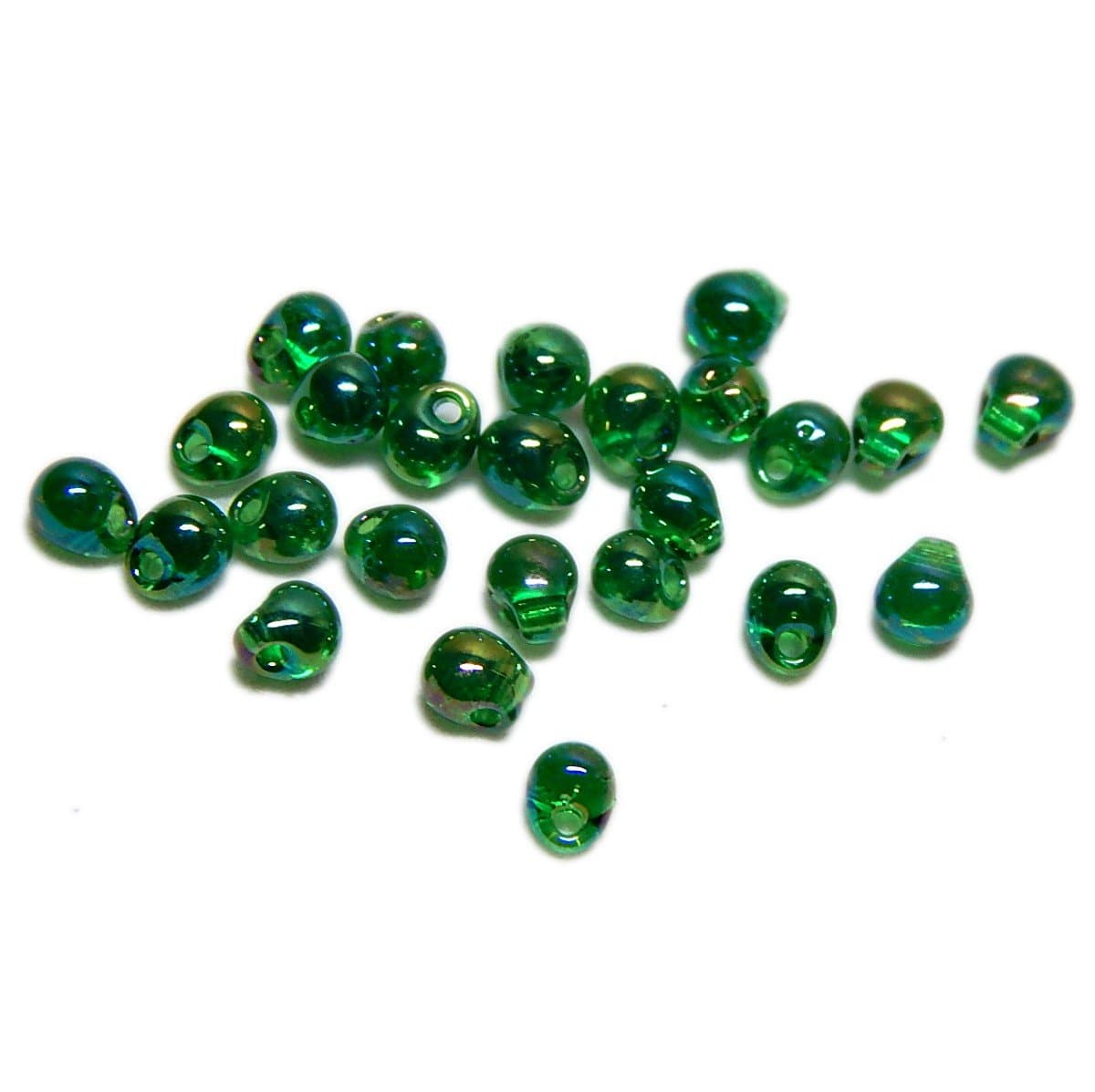 MINI FRINGE MIYUKI GLASS SEED BEADS DROP 3.3x2.8mm PICK COLOR 15g (Green AB)