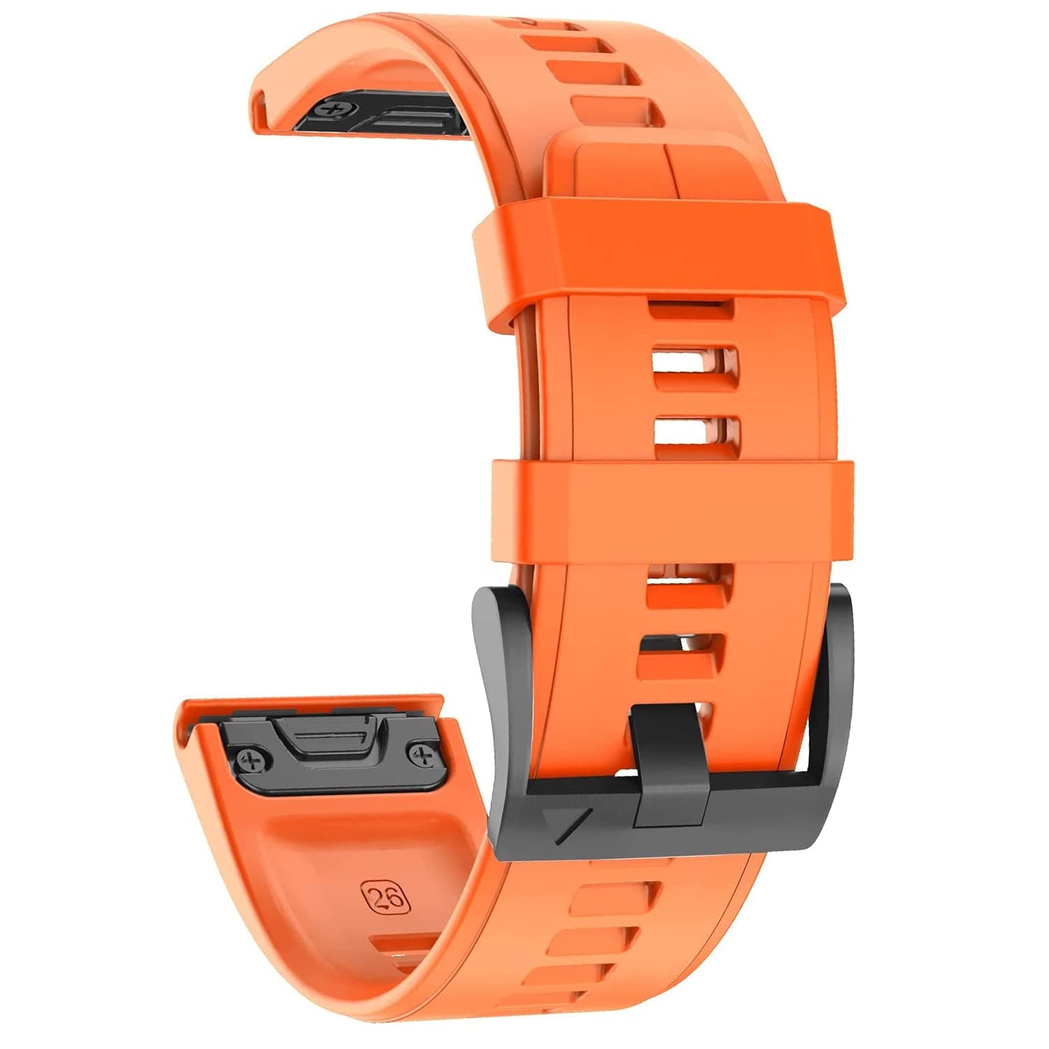hellosyCompatible with Fenix 5X Band, 22mm Soft Silicone Quick Release Easy Fit Replacement Watch Strap For Garmin Fenix 5/5 Plus/5X/5X Plus, Forerunner 935/ 945 (22mm Quickfit, Orange)